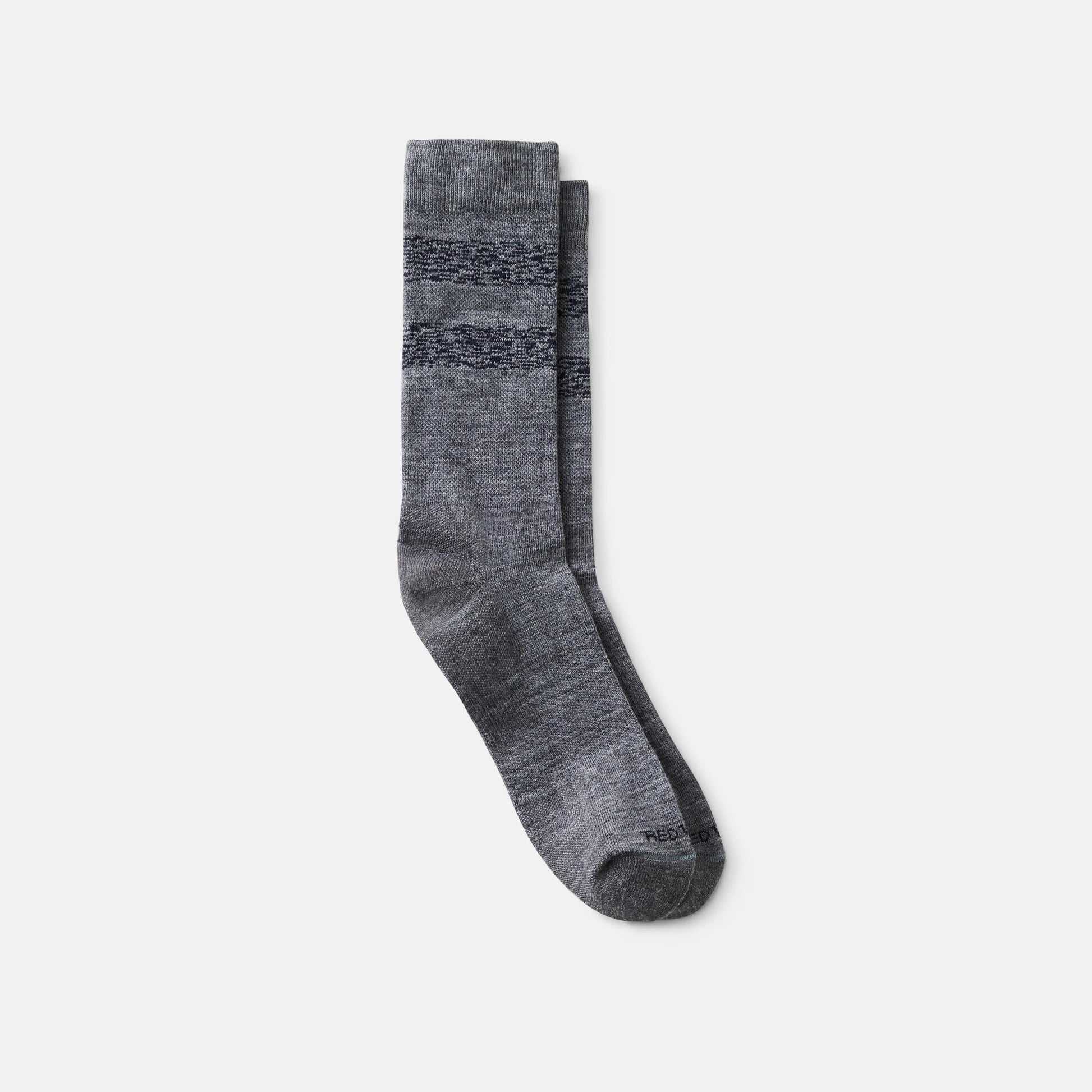 Unisex Wool Blend Striped Crew Socks in Gray/Navy | Red Wing Heritage 97677 - Red Wing Shoes Apparel