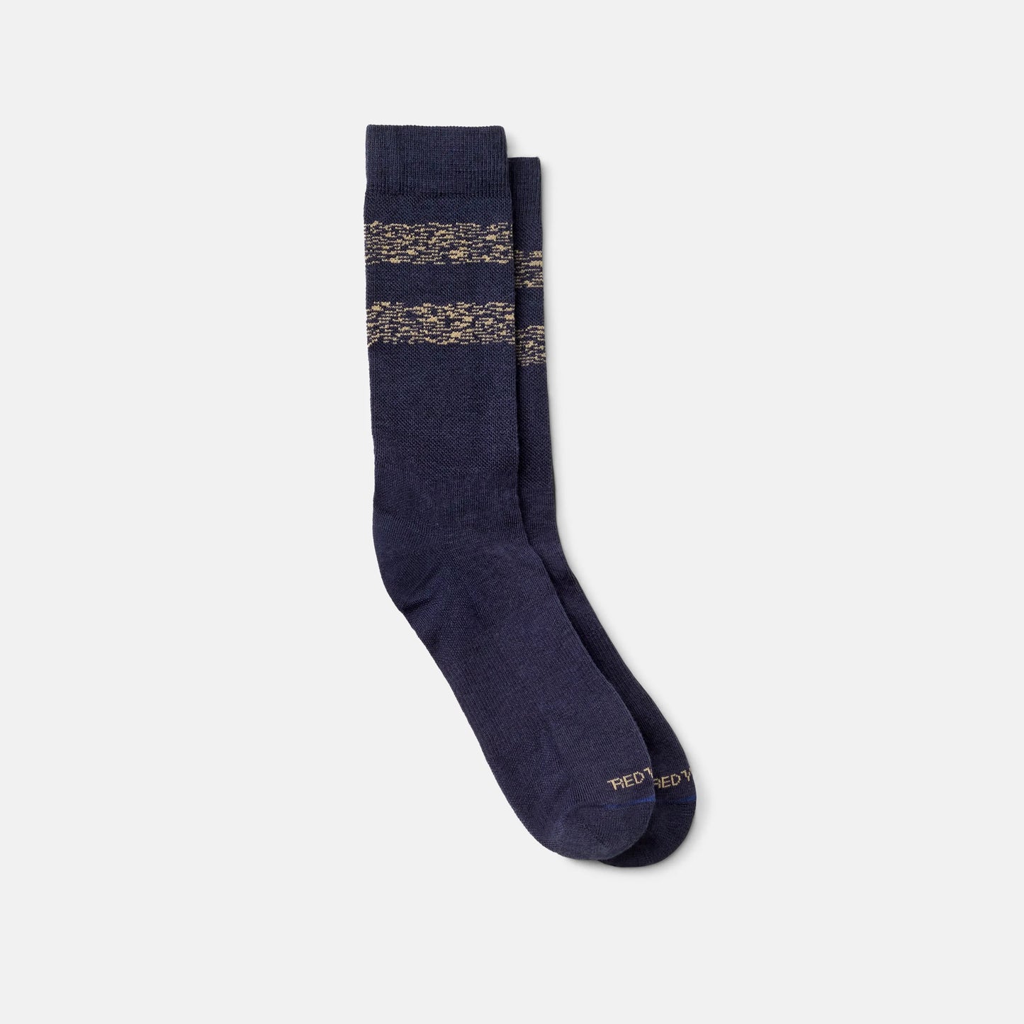 Unisex Wool Blend Striped Crew Socks in Navy/Tan | Red Wing Heritage 97676 - Red Wing Shoes Apparel