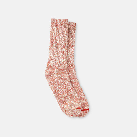 Unisex Cotton Blend Ragg Crew Socks in Rust/White Cotton Blend 97646 | Red Wing Heritage - Red Wing Shoes Apparel